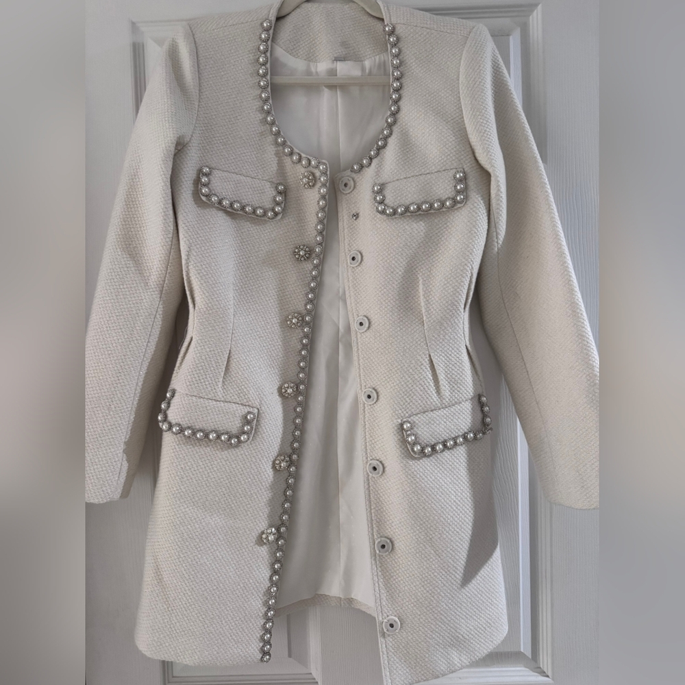 Bridal Tweed Sparkle Jacket Coat Fits XS/S 4/6
